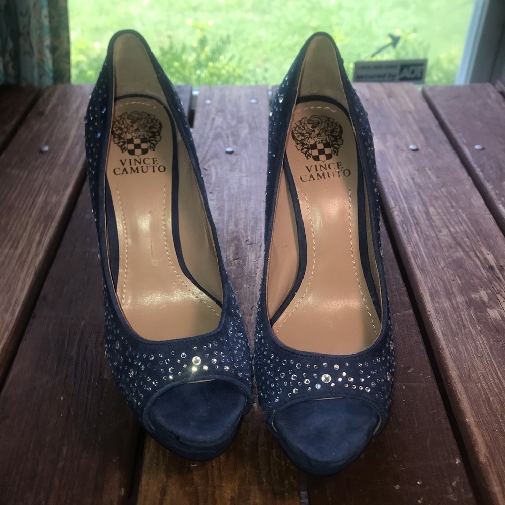 Vince Camino blue velvet sparkly 7.5 heels new - Picture 5 of 8